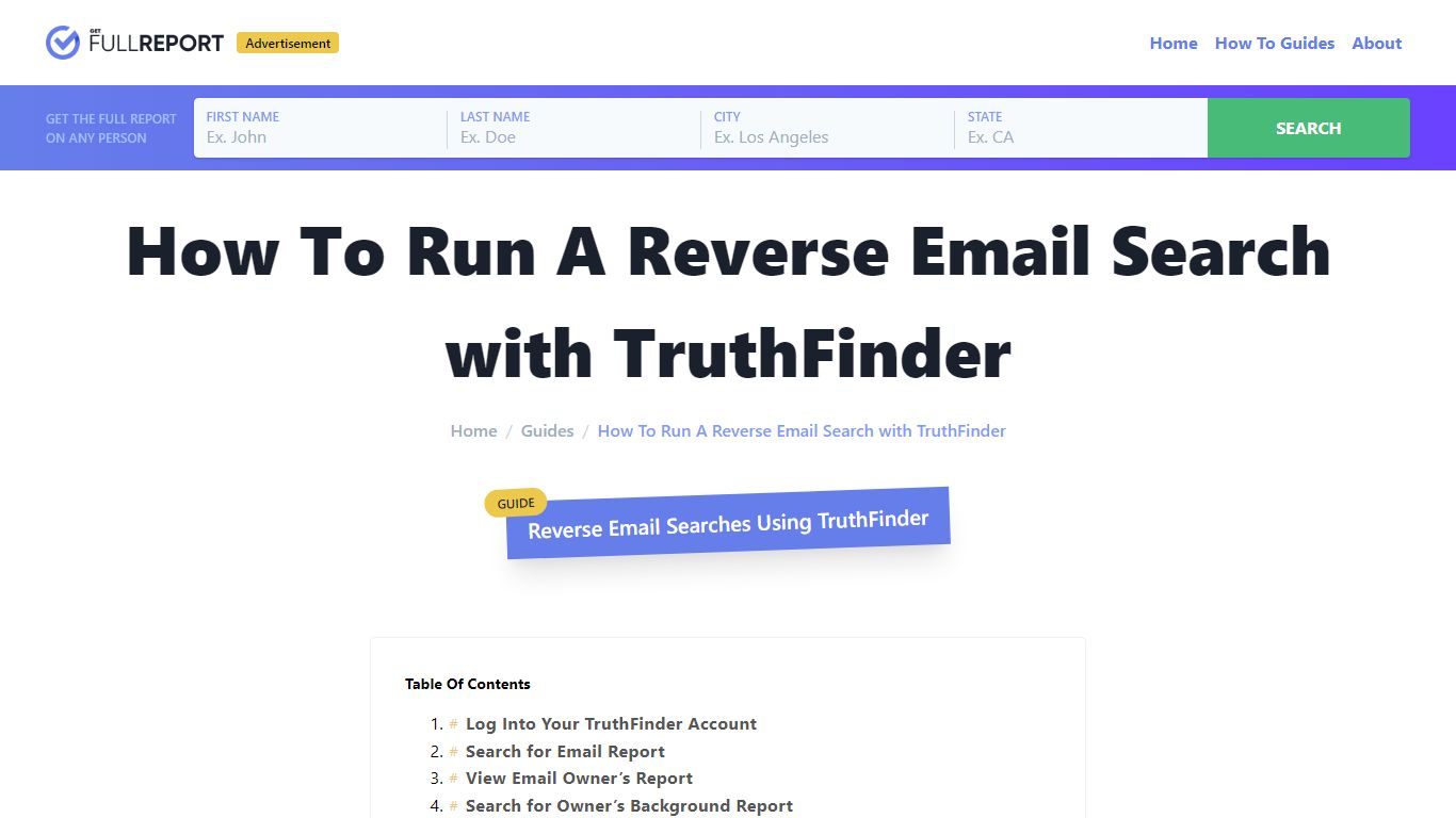 How To Run A Reverse Email Search with TruthFinder - Get Full Report